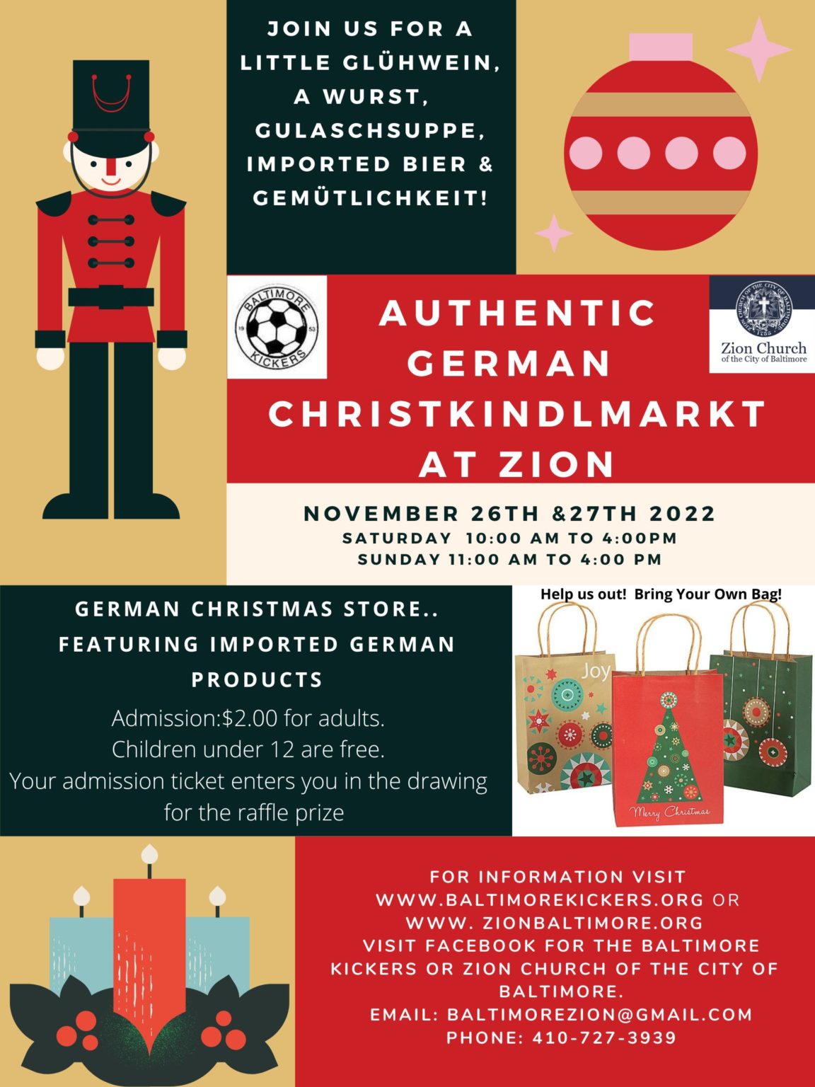 Christkindlmarkt November 26th and 27th Zion Church of the City of